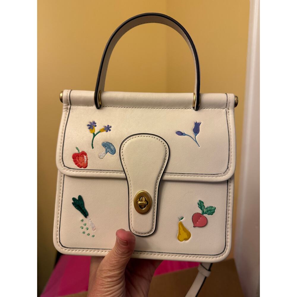 Coach Willis REISSUE Top Handle 18 with Garden Embroidery